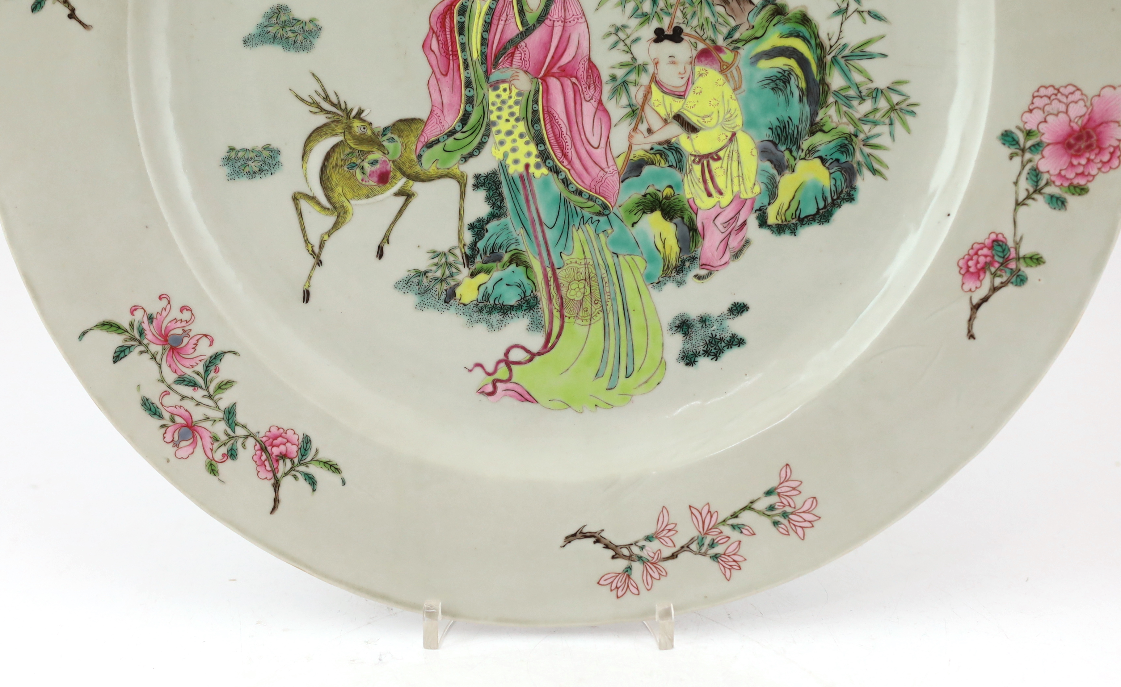 A large Chinese famille rose ‘Magu’ dish, Yongzheng period